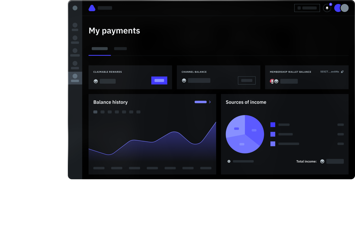 my payments tab in atlas studio